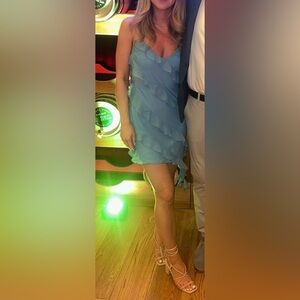 Abercrombie & Fitch Asymmetrical Dress in Soft Blue